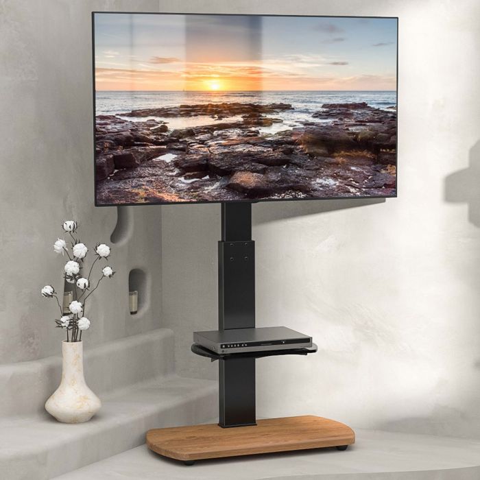 TTAP FS1 OAK Floor Pedestal TV Stand Upto 55inch TV Oak/Black