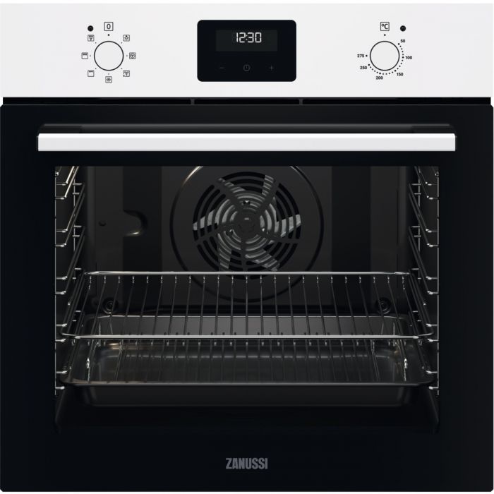 white built in fan oven